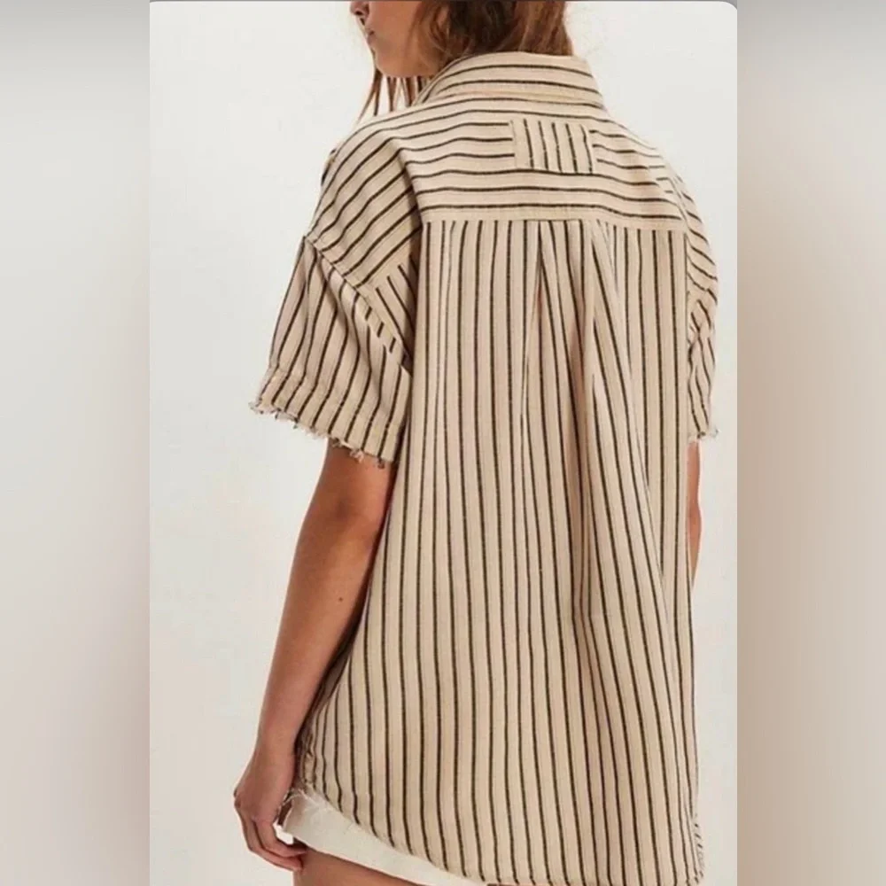 FREE PEOPLE We The Free Women's Christopher Linen Shirt XS NWOT - Picture 5 of 14
